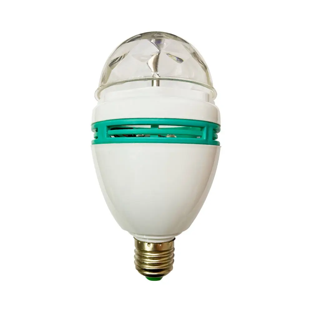 Bombilla led disco e27 3w equi.20w giratorio 360º rgb 25000h