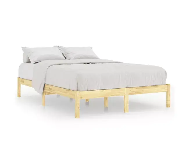 Cama Doble - Cama para adultos - Estructura de cama sin colchón madera maciza 140x190 cm