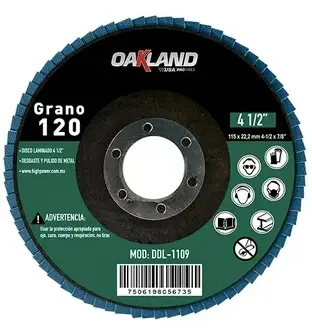 Disco Laminado T-29 4-1/2 X 7/8 G-120° Oakland