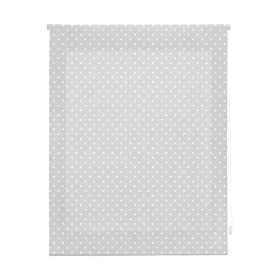 Estor enrollable distinguido 130x180 azul con motas blancas