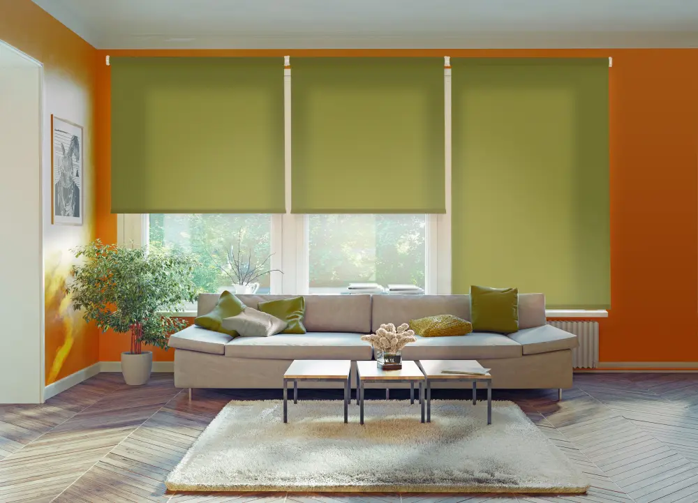 Estor enrollable traslúcido ecofuture verde 105 x 190cm