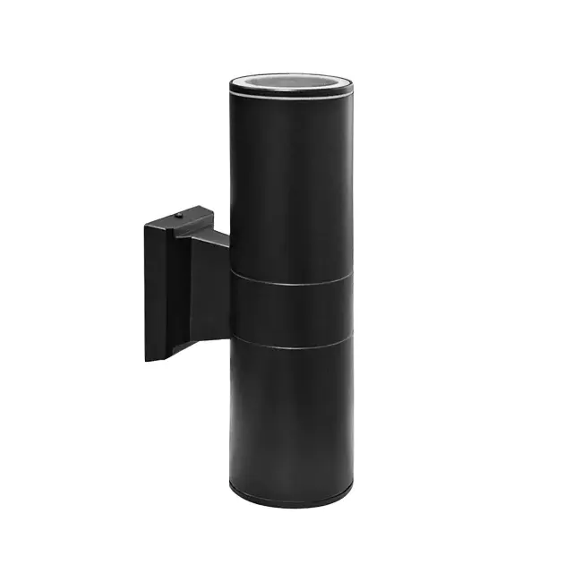Foco metal negro exterior bidireccional IP 54 Ø 9x30 cm 2 luces E27 - ANFO0019