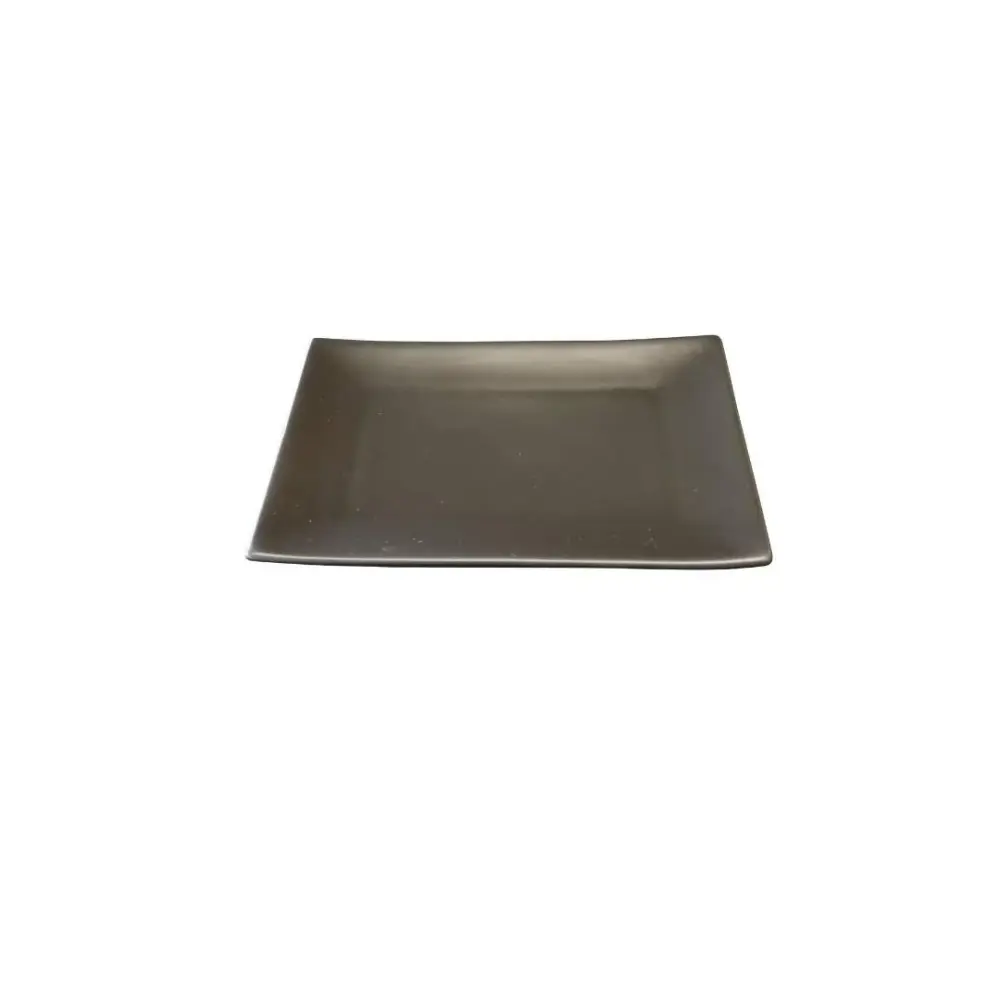 GP-13-MB Plato lateral rectangular de porcelana negra mate, caja de 6