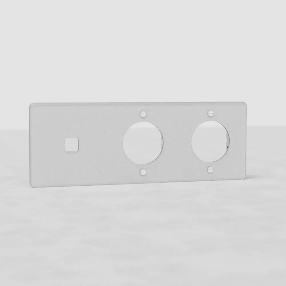 Kew Drievoudige 1x schakelaar en 2x stopcontactplaat - Doorzichtig | Wit