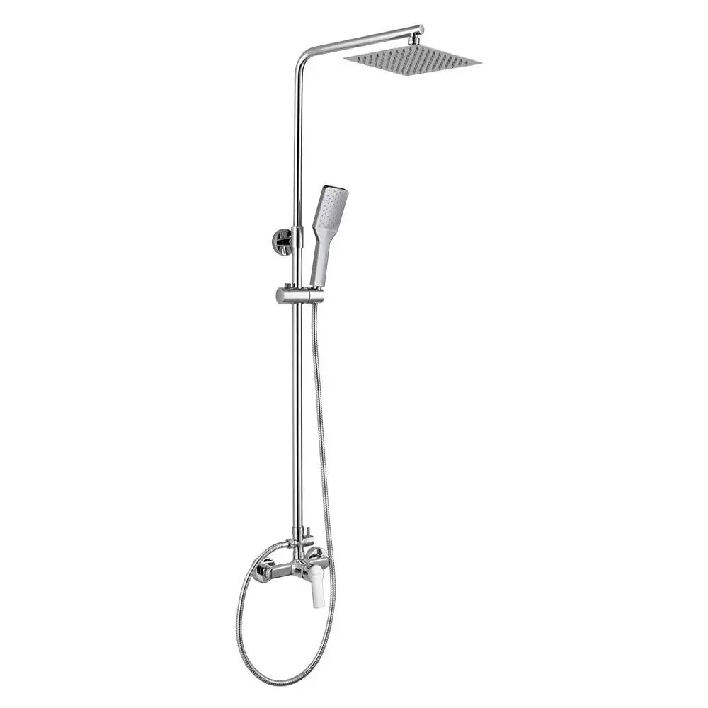 Kibath columna ducha monomando six cuadrada de 79-125 cm cromo brillo