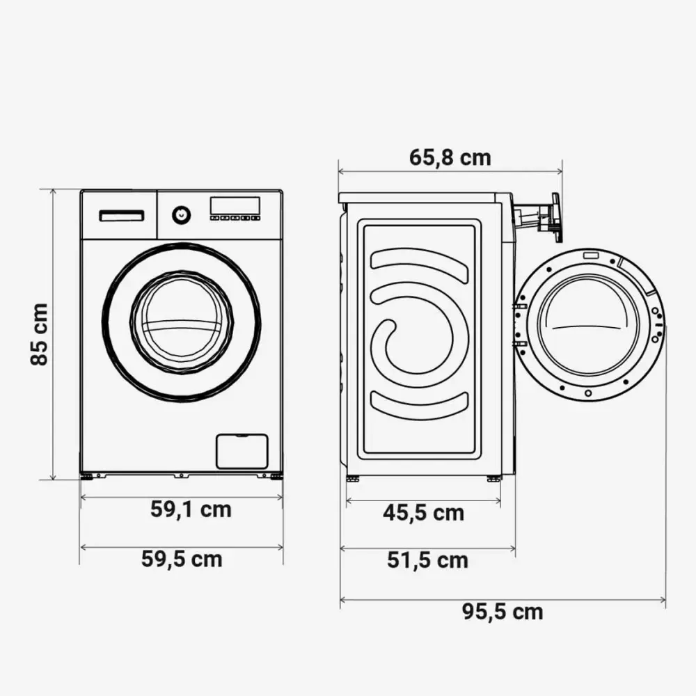 Lavadora Lanzarote 7009W Universal ñil 9kg 1400 rpm 16 programas blanco 85 cm