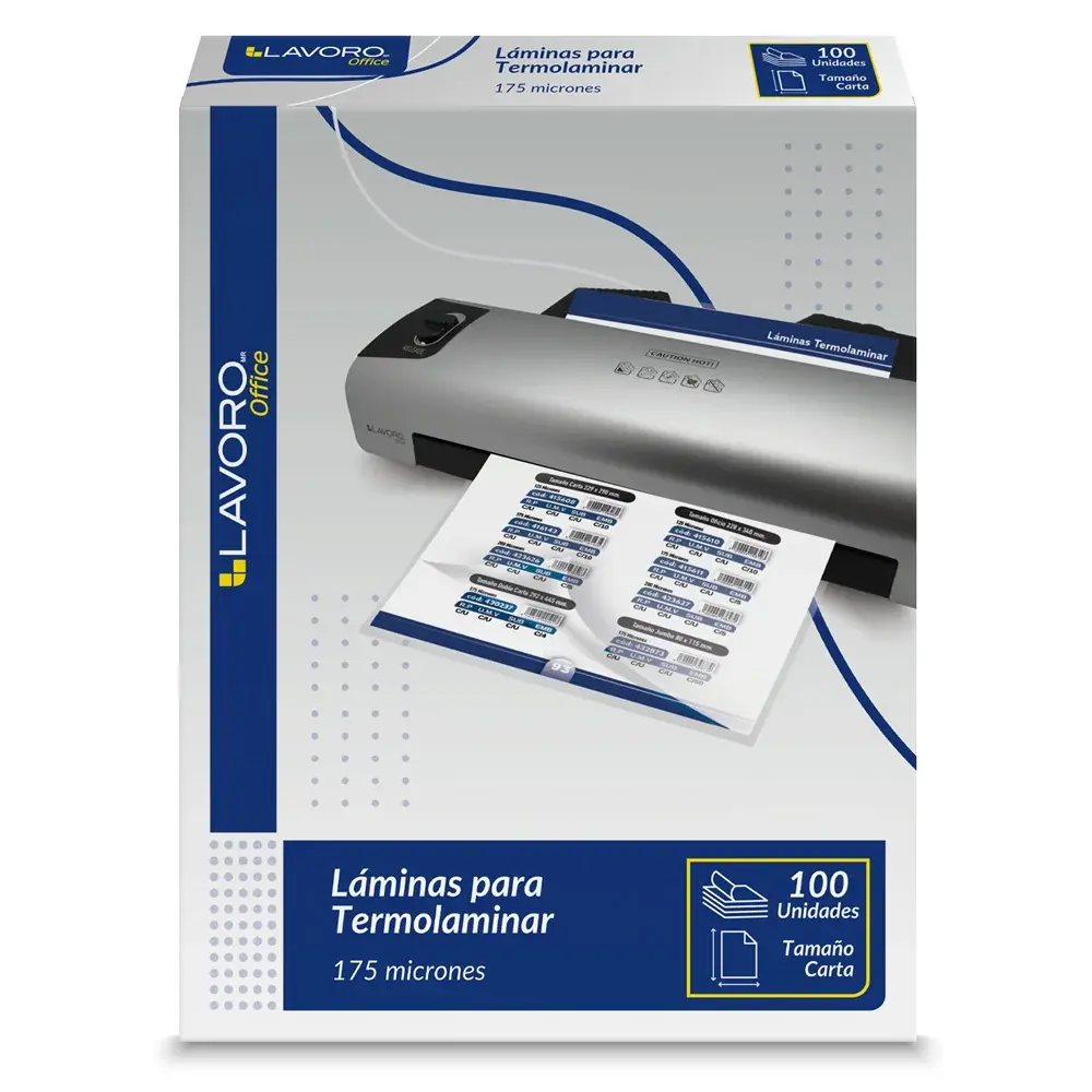 Lámina Termoláminadora Carta 175 Micras 229X290Mm 100 Unidades