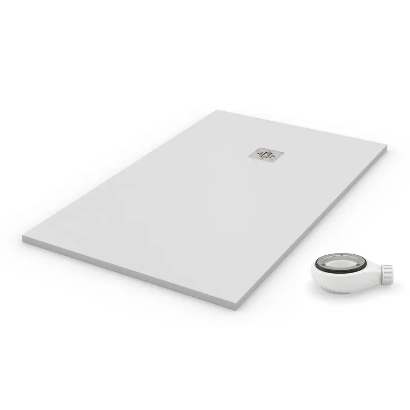 Plato de ducha genuino blanco - 110x140cm - resina con cargas minerales