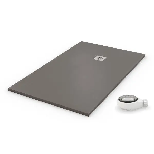 Plato de ducha genuino gris - 90x130cm - resina con cargas minerales