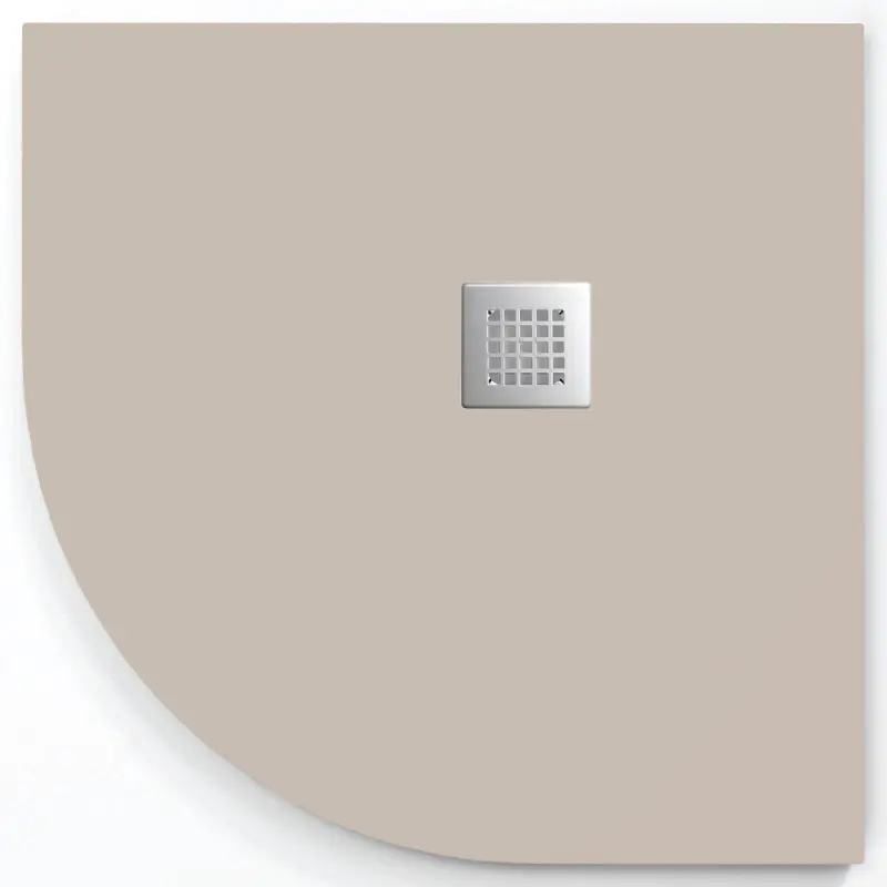Plato de ducha onda curve crema 90x90 cm (radio 50) rejilla inox