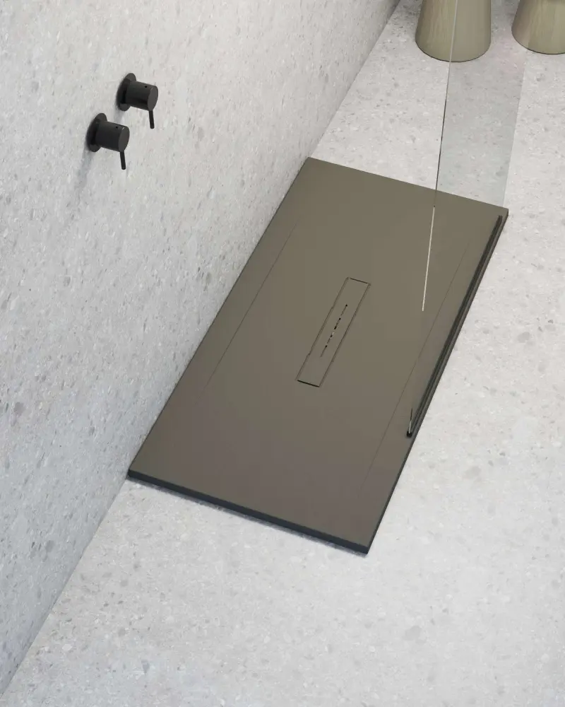 Plato de ducha poalgi - 70x140 cm - tundra - serie clay - extraplano