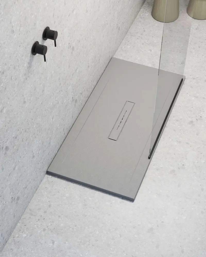 Plato de ducha poalgi - 80x160 cm - humo - serie clay - extraplano