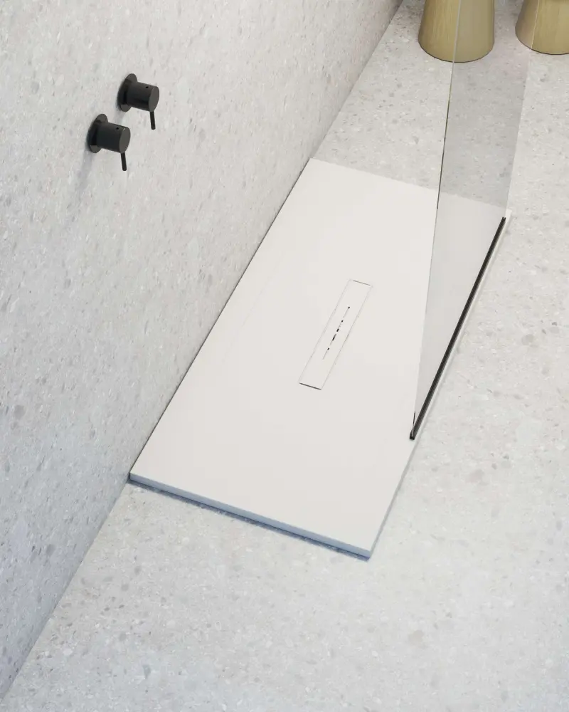 Plato de ducha poalgi - 90x140 cm - blanco - serie clay - extraplano
