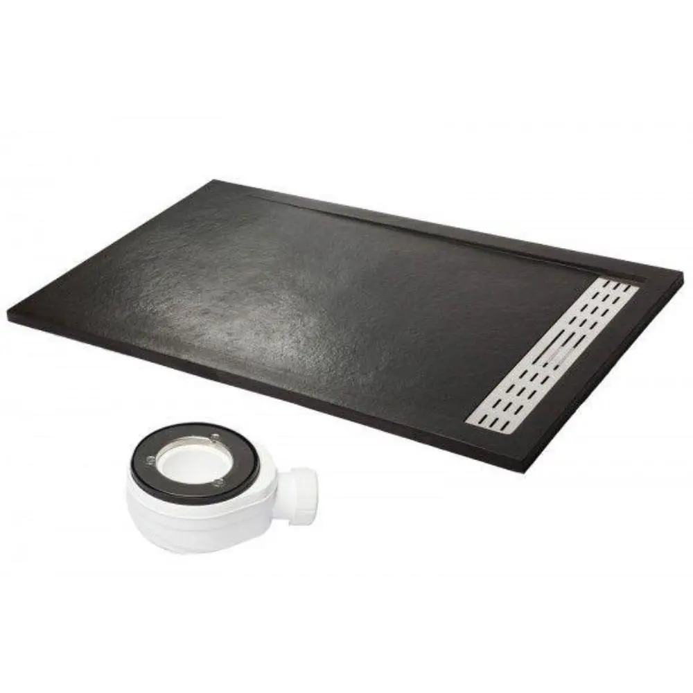 Plato de ducha privilegiado negro - 80x150cm - resina con cargas minerales