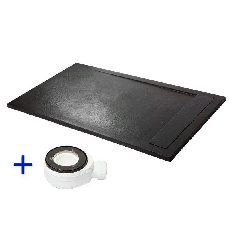 Plato de ducha de resina 140x80 exclusivo ambiente negro ral 9005 80x140
