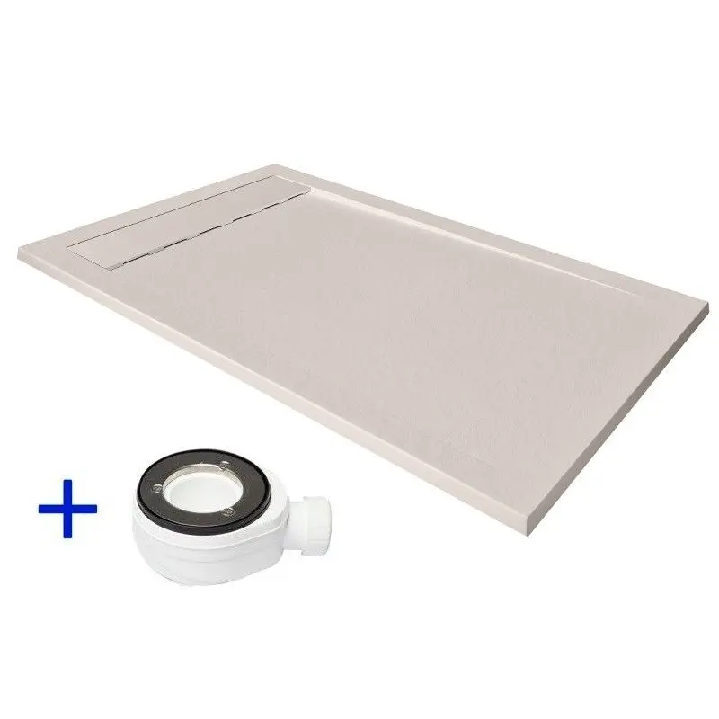 Plato de ducha de resina 140x80 preferente ambiente crema ral 9001 80x140