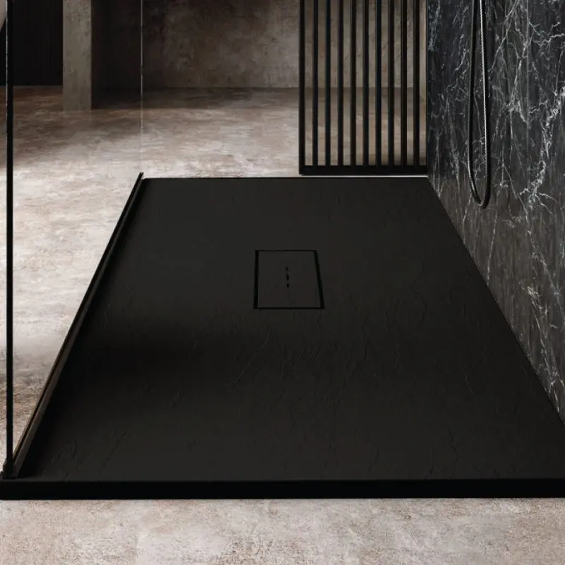 Plato de ducha resina vic negro 70x140 cm