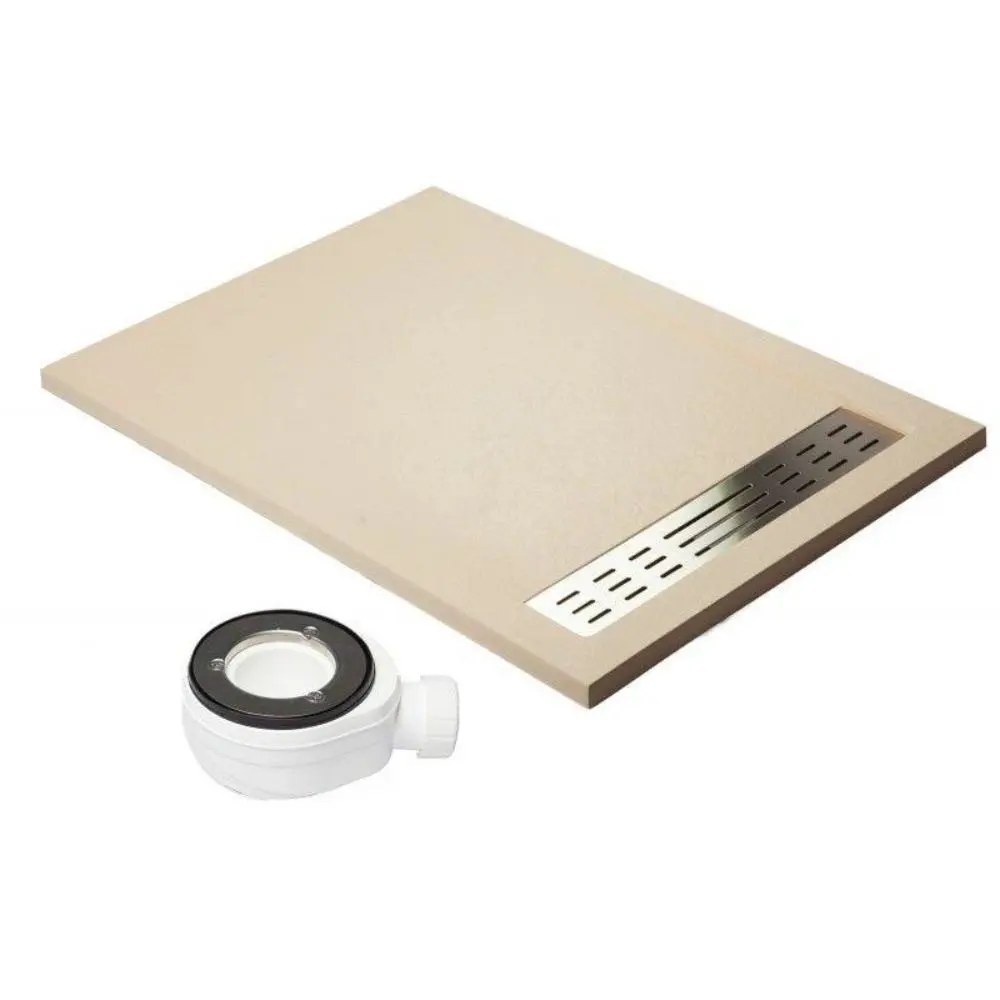 Plato de ducha superior crema - 90x120cm - resina con cargas minerales