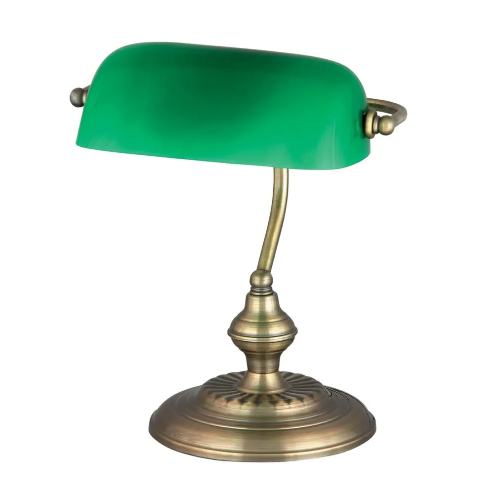 Rabalux Banco 4038 Lámpara de mesa de acero con pantalla de cristal verde