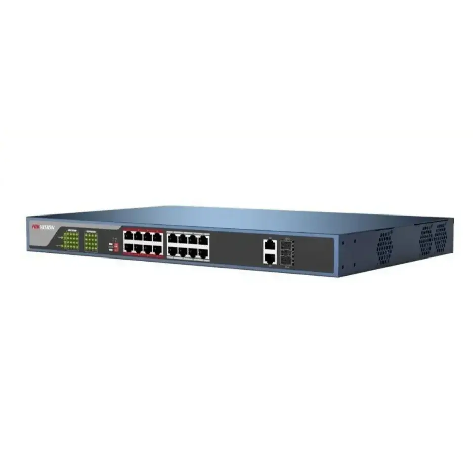 Switch PoE Hikvision 16 Puertos 10/100 Mbps con Protección Avanzada