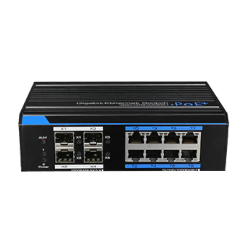 Switch Utepo Administrable PoE 8 Puertos Gigabit con 4 Puertos SFP de Alta Velocidad