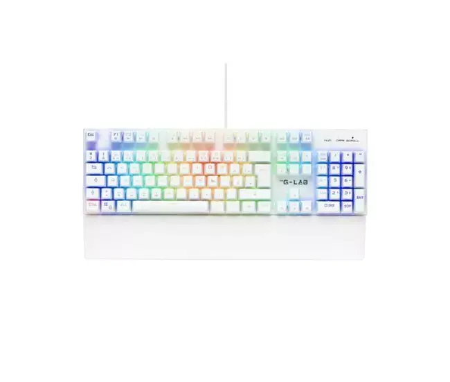 Teclado mecánico G-Lab KEYZ RUBIDIUM Blanco Azerty Francés