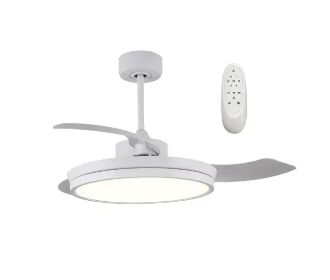 Ventilador LED con aspas plegables Brando (48W) Acero - PC - Plástico Contemporáneo