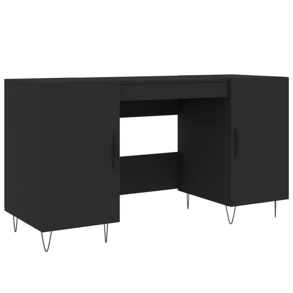 vidaXL escritorio madera de ingenierí negro 140x50x75 cm