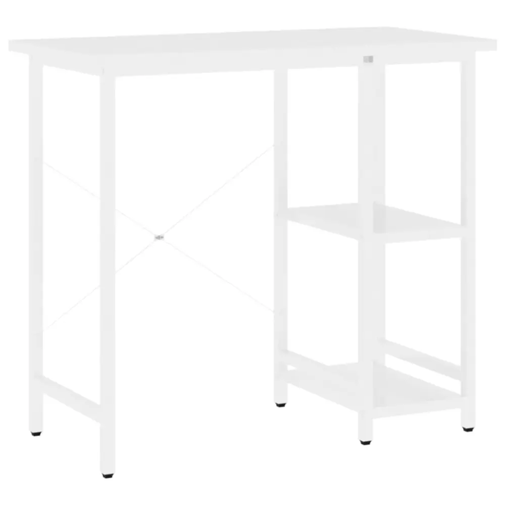 vidaXL escritorio para ordenador de mdf y acero blanco 80x40x72 cm
