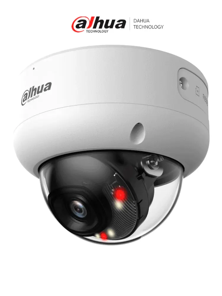 DAHUA DH-IPC-HDBW3849E-AS-IL - Cámara IP Domo Antivandálica 4k/ 8 Megapixeles/ Iluminador Dual/ Lente de 2.8 mm/ 107 Gra...