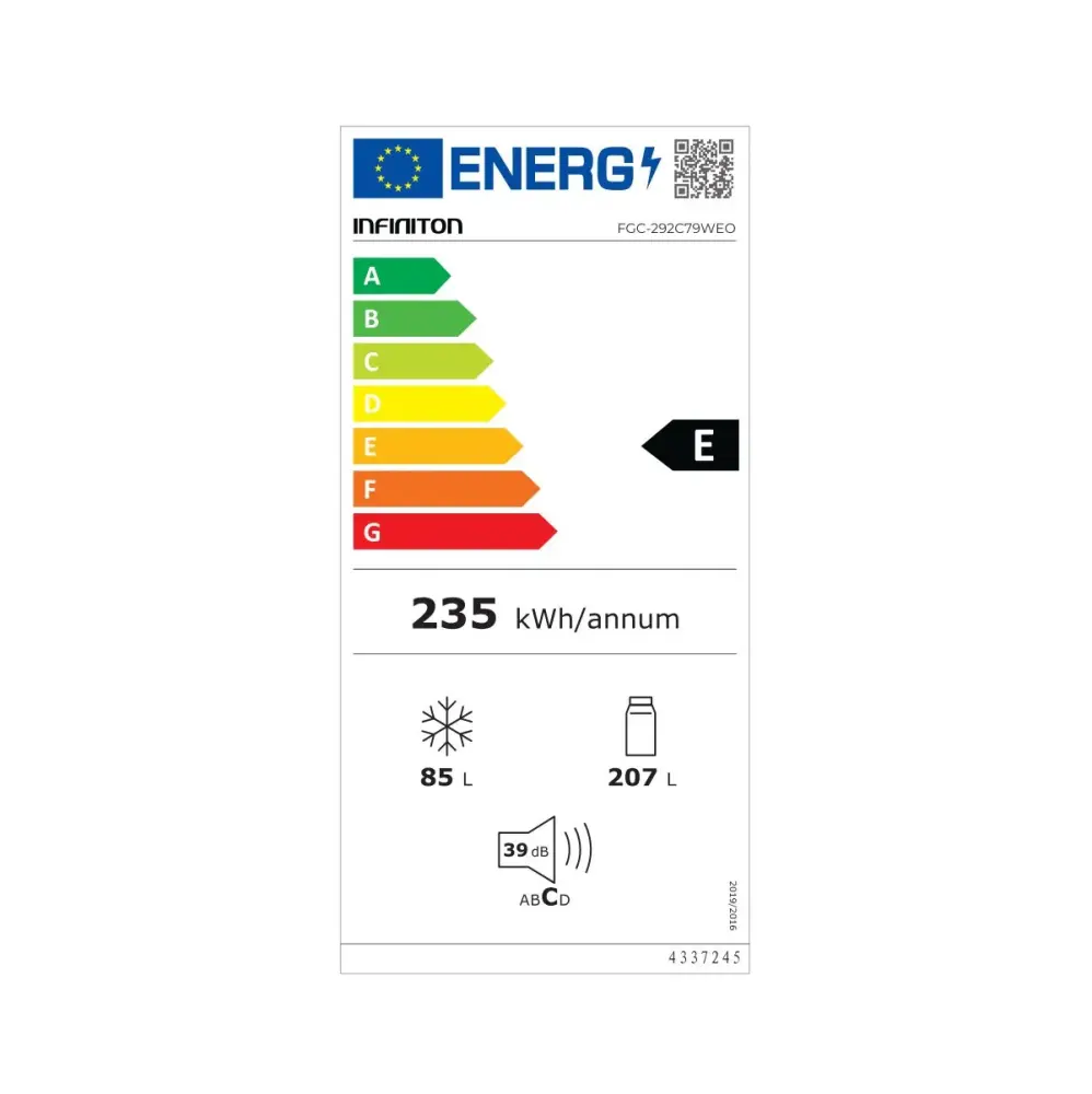 Frigorífico combi Infiniton FGC-292C79WEO No Frost 292L E blanco 178,5 cm
