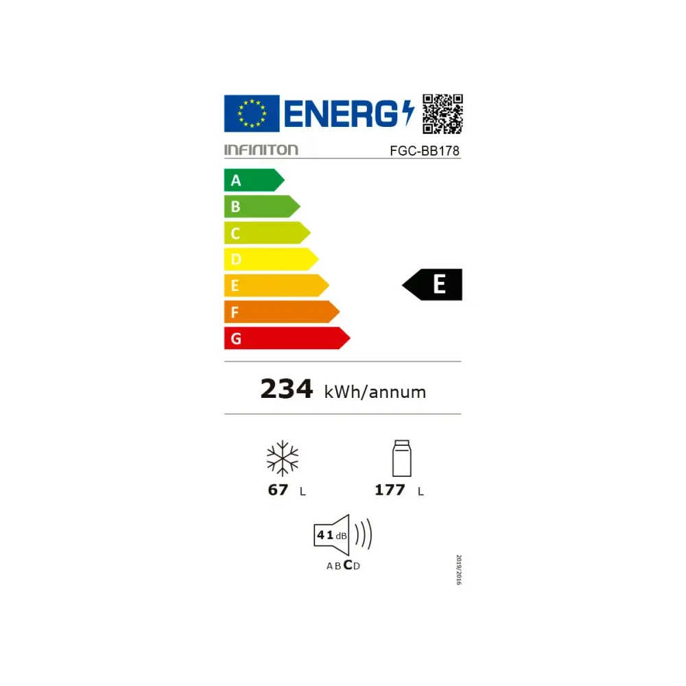 Frigorífico combi integrable Infiniton FGC-BB178 No Frost Acero 244L E blanco 176,9 cm