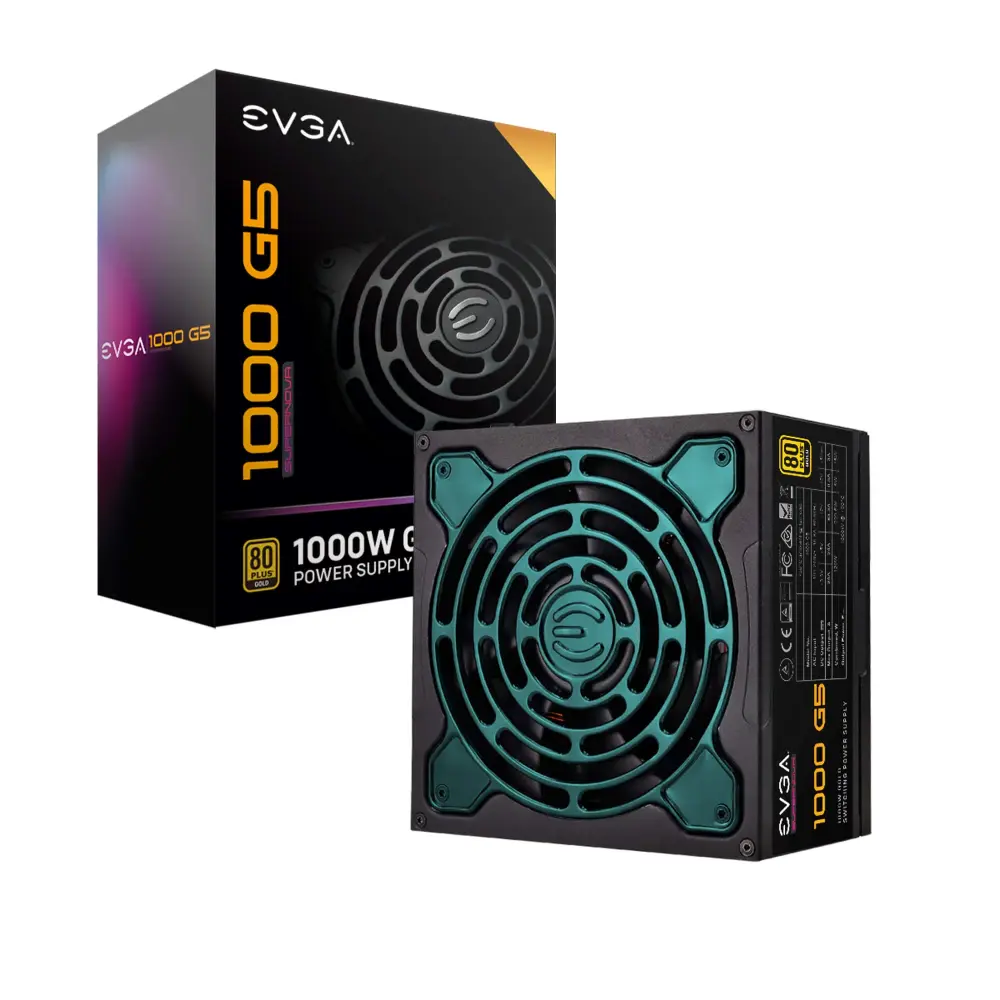 Fuente de Alimentación EVGA 1000W Blanca - SuperNOVA G5, Ensamblable y Eficiencia 80 PLUS Gold