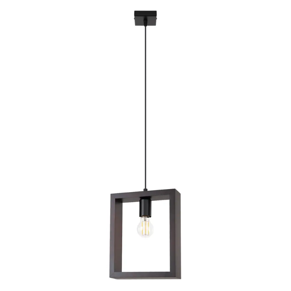 Lámpara coLGante aries 1 wengué acero/madera 24x133x8cm
