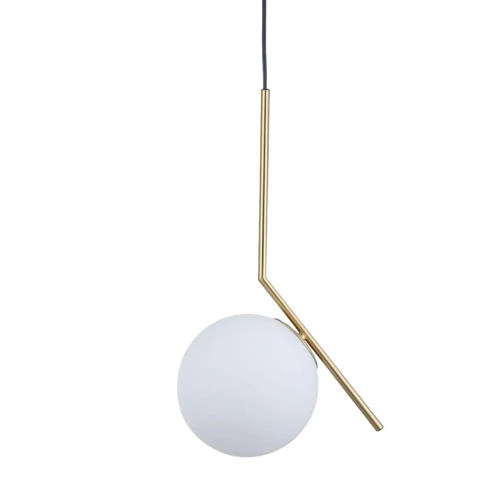 Lámpara coLGante moon cristal opalino E27, dorado