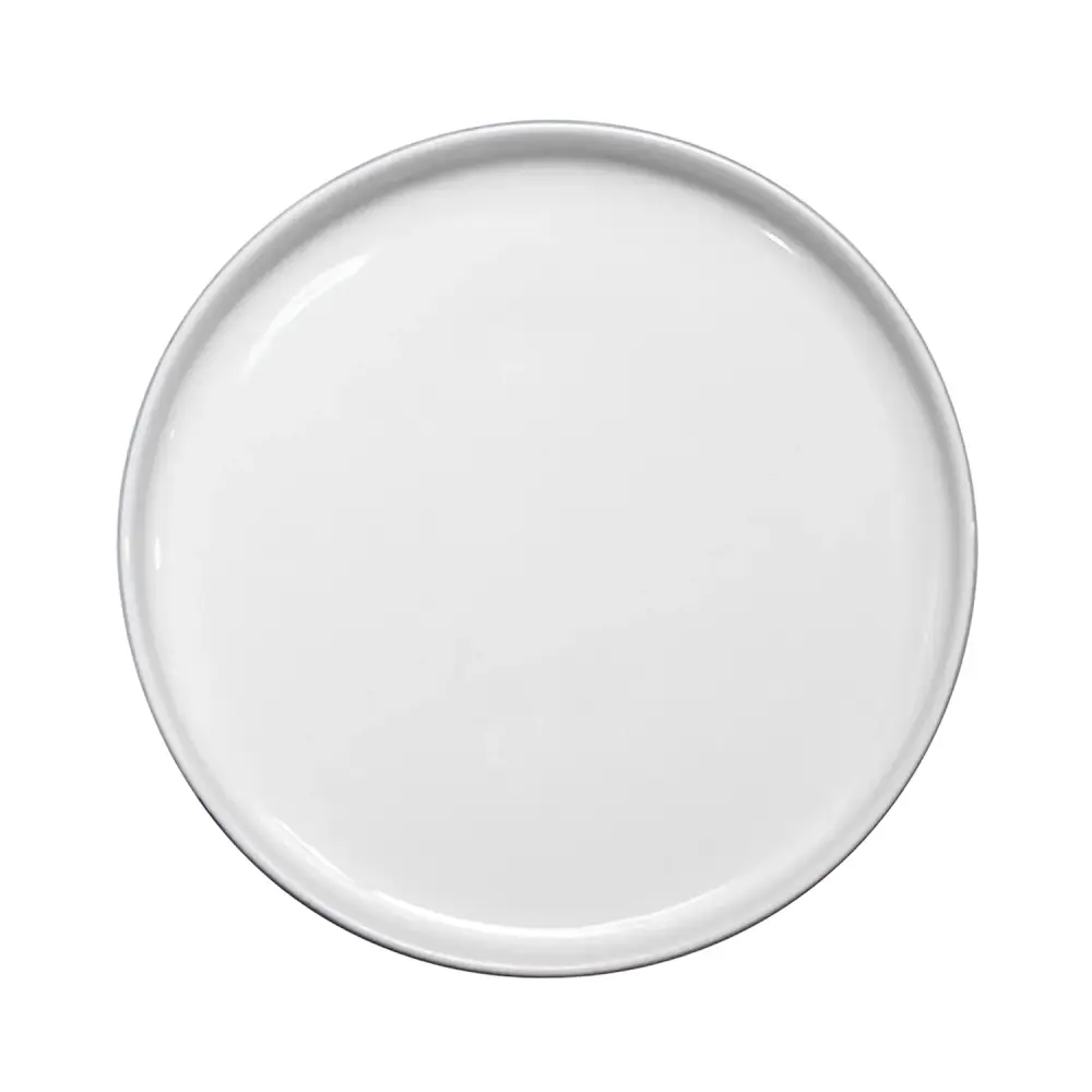 Plato Plano Borde Bajo 27 cm Blanco/Negro Mate Nordic