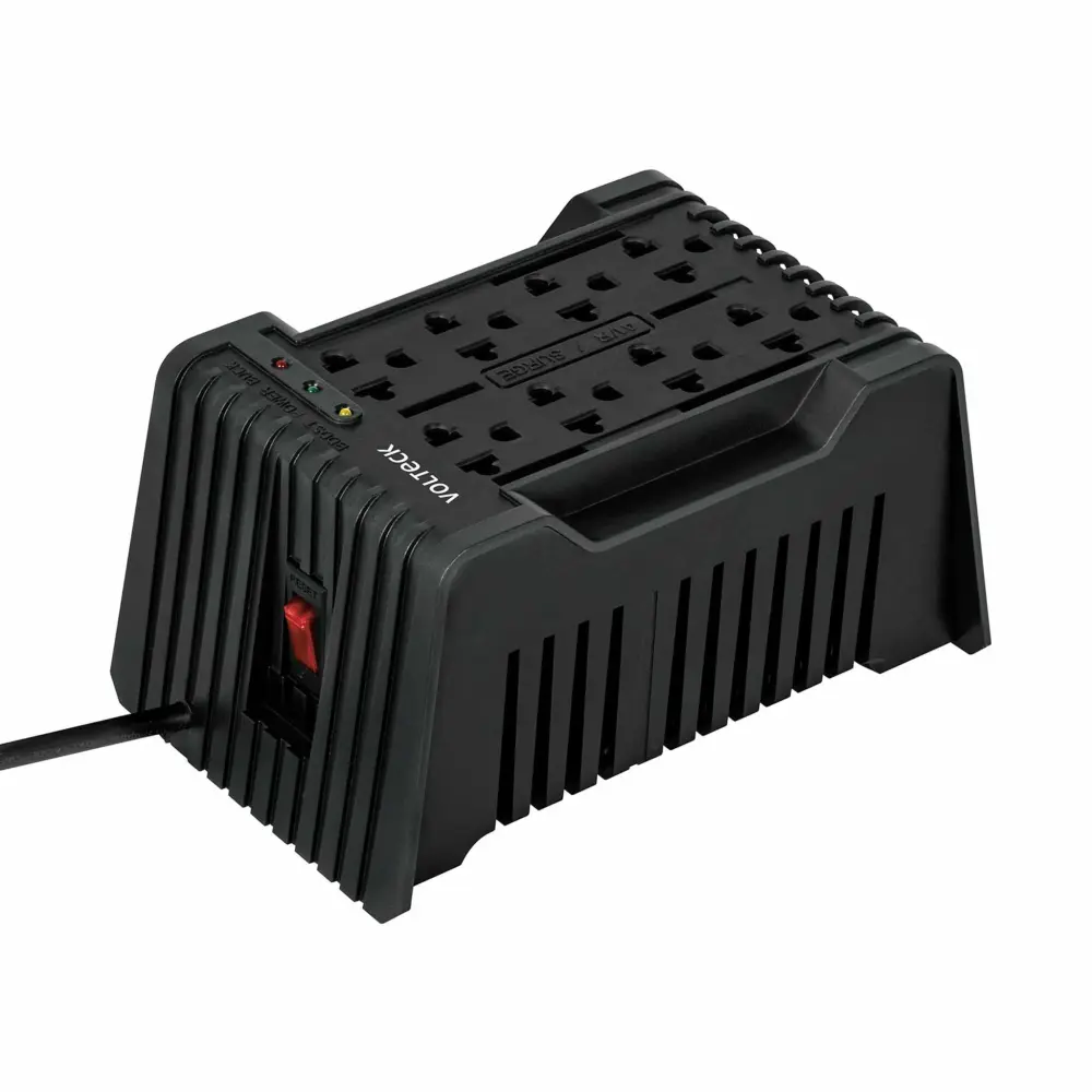 Regulador de voltaje de 1200 va / 600 w 8 contactos, volteck RV-1200