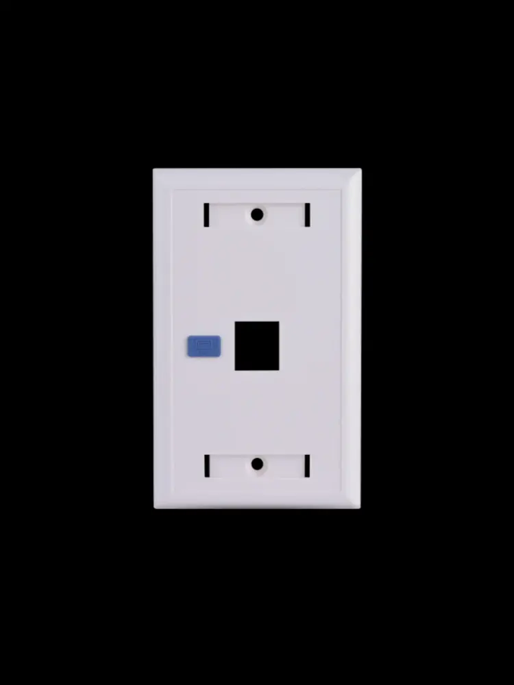 SAXXON A1751E - Placa de pared / Vertical / 1 Puerto tipo keystone / Color blanco / Con etiquetas