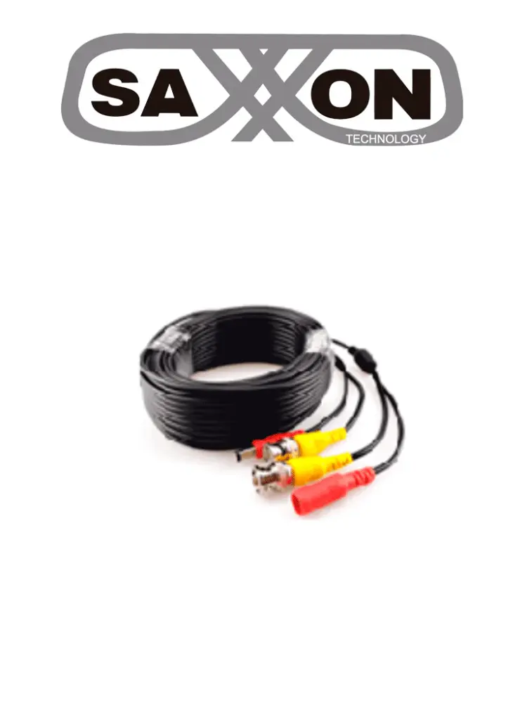SAXXON SXWB10 - Cable Coaxial Armado / Siamés / Conector BNC RG59 + Conector de Energí / 10 Metros / Para Cámaras 4K / ...