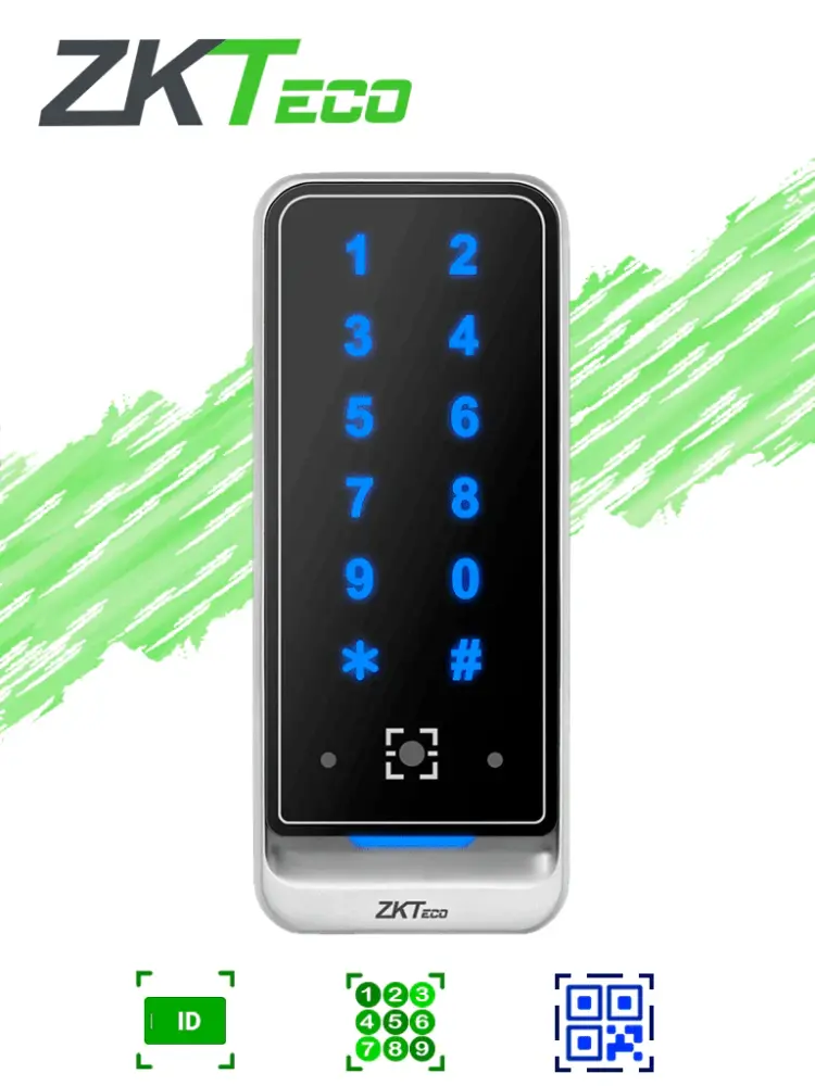 ZKTECO QR600VKE - Lector esclavo de tarjetas de proximidad ID 125 Khz / Contraseñas / QR / IP65 / Wiegand / RS485