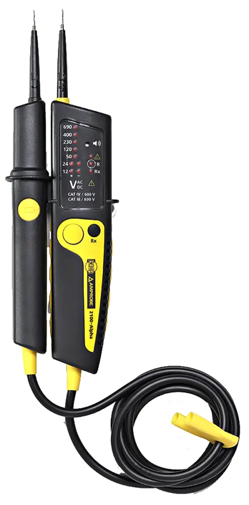 Comprobador de tensión Beha-Amprobe 2100-alpha, calibrado RS, hasta 690V ac/dc, prueba de continuidad, IP64, CAT III