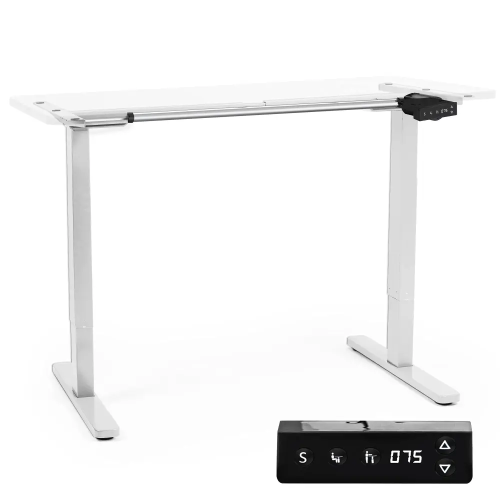 Duronic tm12 we: escritorio eléctr. Personalizable 71-116cm, memoria - blanco
