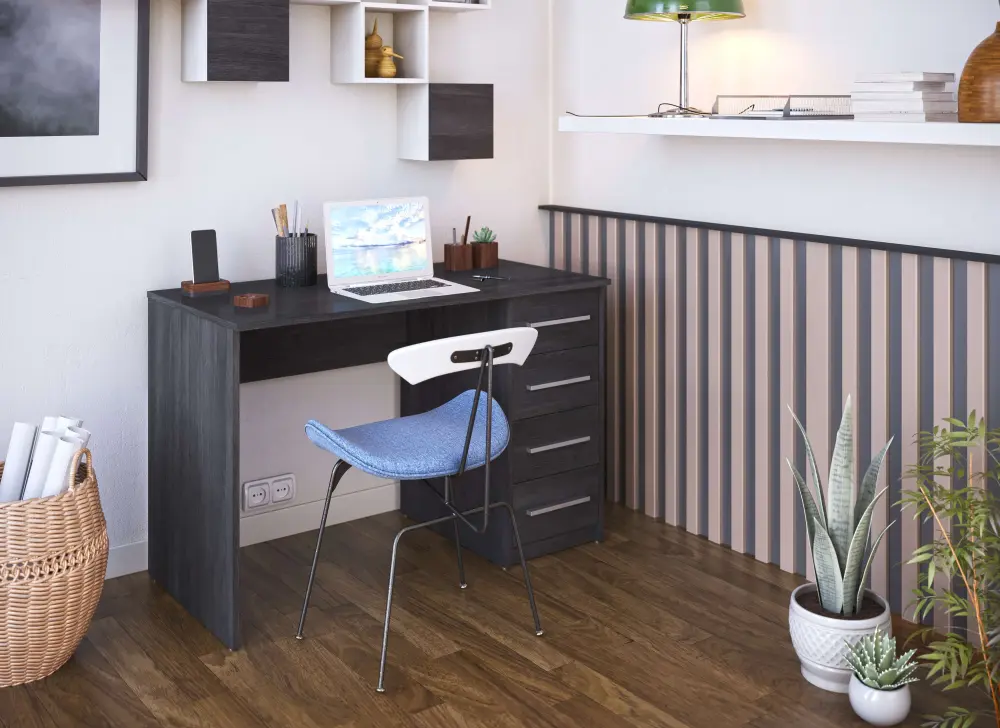 Escritorio same 4 cajones 110x56x74 cm roble gris ceniza talesa