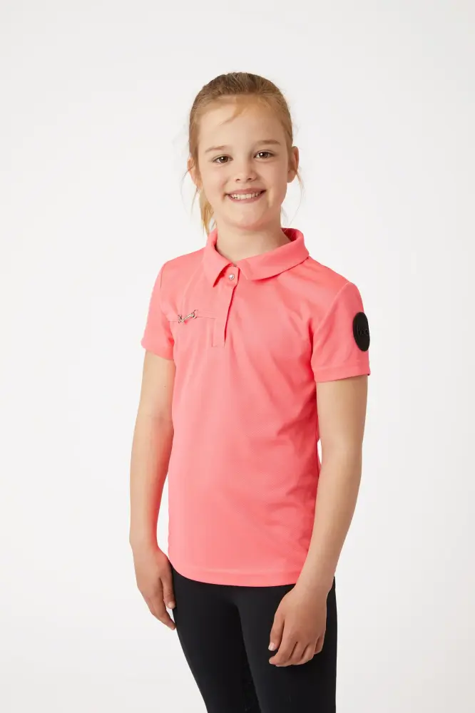 Young Rider Denise camiseta polo de manga corta funcional Rosa 158-164