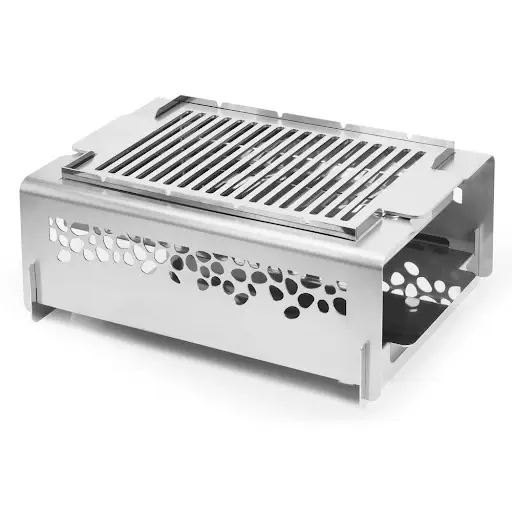 Mini PC Parrilla Portatil 37x26x15 Cm Acero Inoxidable