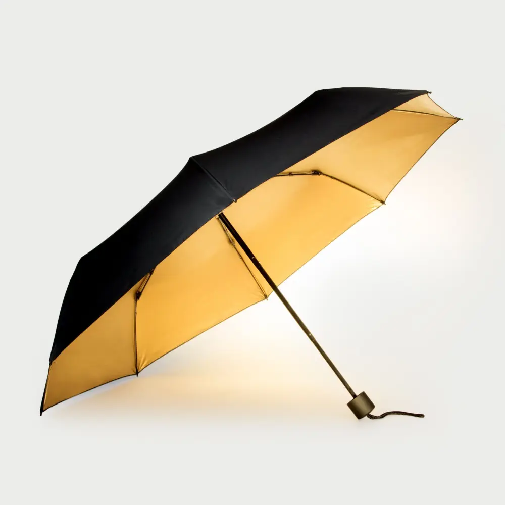 Parapluie - Noir et Or en Acero Inoxidable