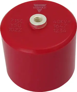 Condensador cerámico monocapa (SLCC) Vishay, 4.7nF, -20 → +80%, 10.6 kVrms, 30kV dc, Montaje Roscado, Y5U | 715C30DKD47