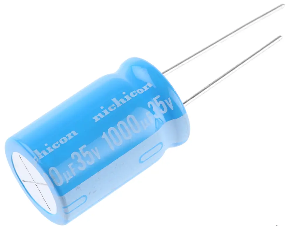 Condensador electrolítico Nichicon serie BT, 1000μF, ±20%, 35V dc, mont. pasante, 16 x 25mm, paso 7.5mm | UBT1V102MHD8