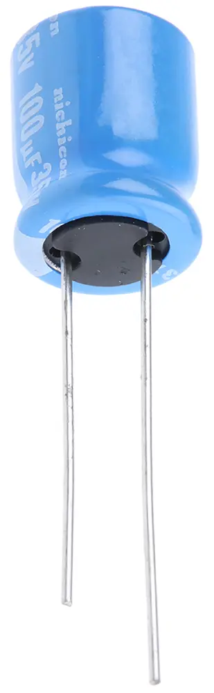 Condensador electrolítico Nichicon serie BT, 100μF, ±20%, 35V dc, Radial, Orificio pasante, 10 (Dia.) x 12.5mm, paso 5m...