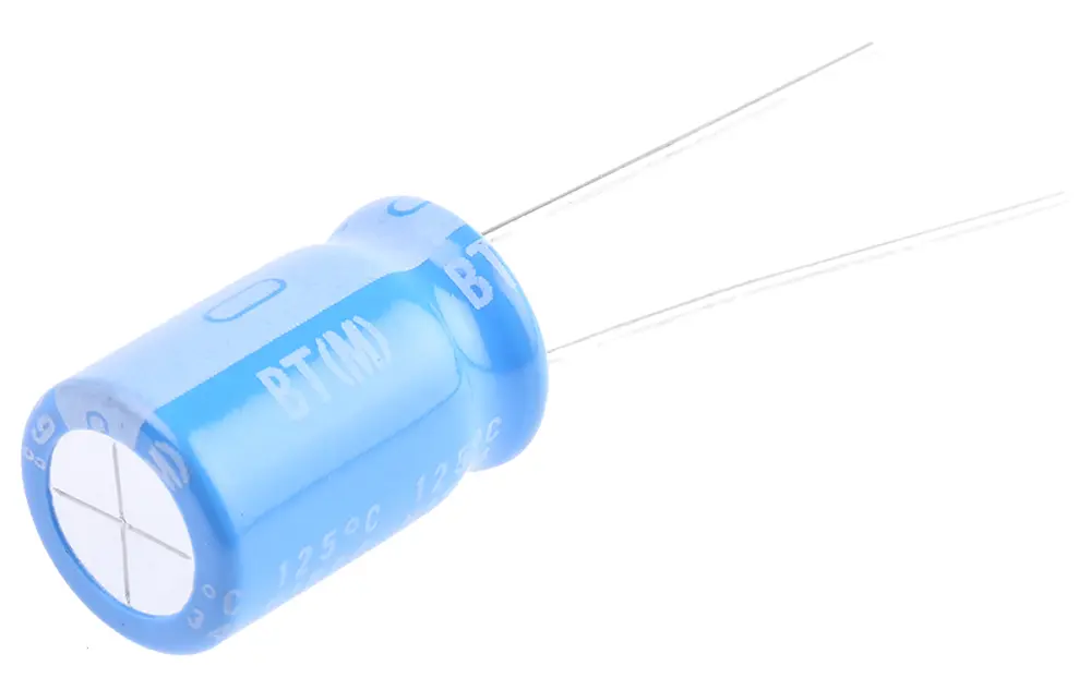 Condensador electrolítico Nichicon serie BT, 100μF, ±20%, 63V dc, Radial, Orificio pasante, 10 (Dia.) x 16mm, paso 5mm ...